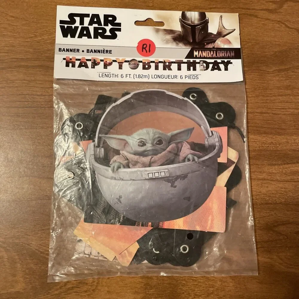 Star Wars The Mandalorian The Child Baby Yoda Happy Birthday Banner 6 ft
